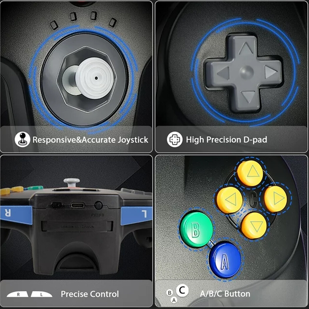 Wireless For N64 Game System/Switch PC Windows Mac Remote Game Pad Joystick