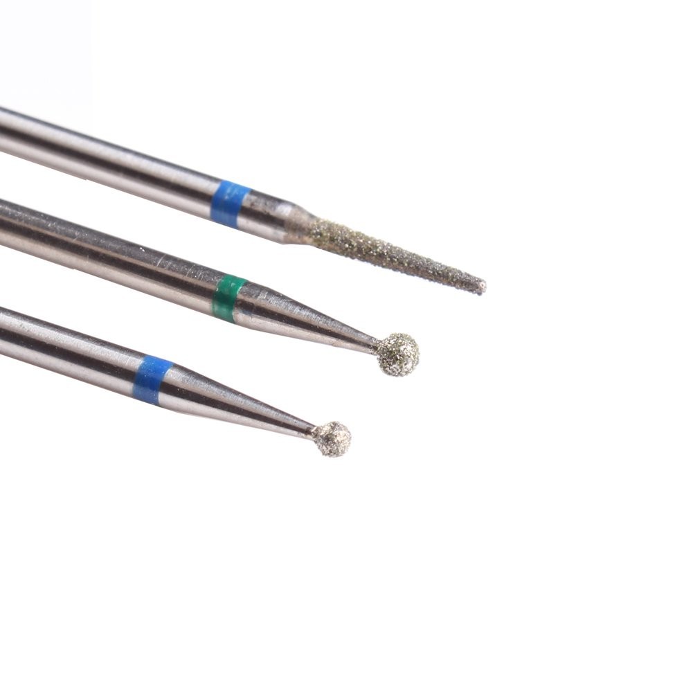 3PCS Diamond Cuticle Drill Bits - Professional Nail Care & Detail Work