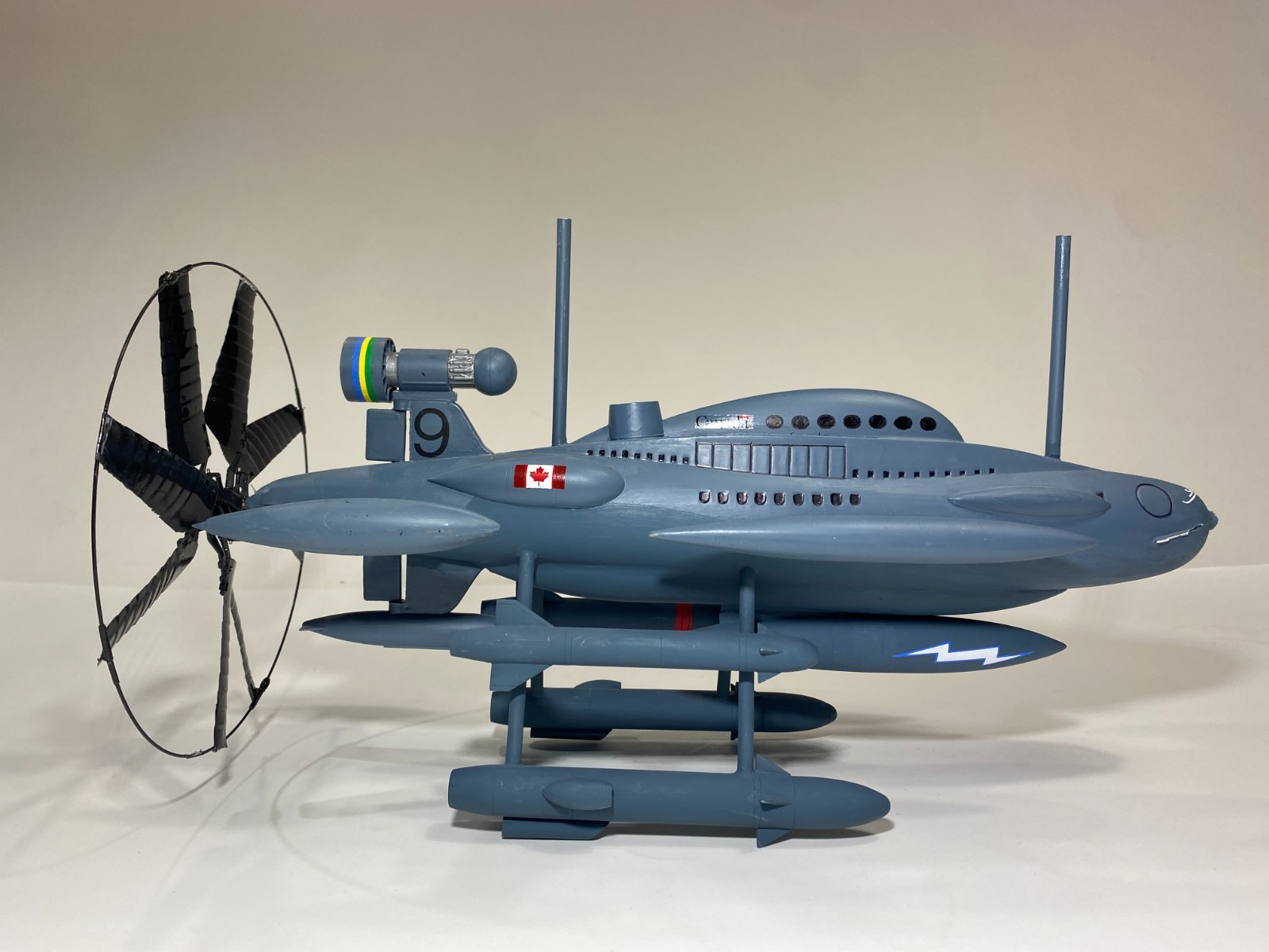 Handmade Canadian Submarine Model Sci Fi Nautical Decor Display Vintage Arts