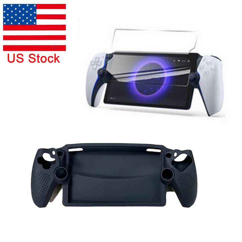 Silicone Protective Cover Case +Screen Protector For PS5 PlayStation Portal - US