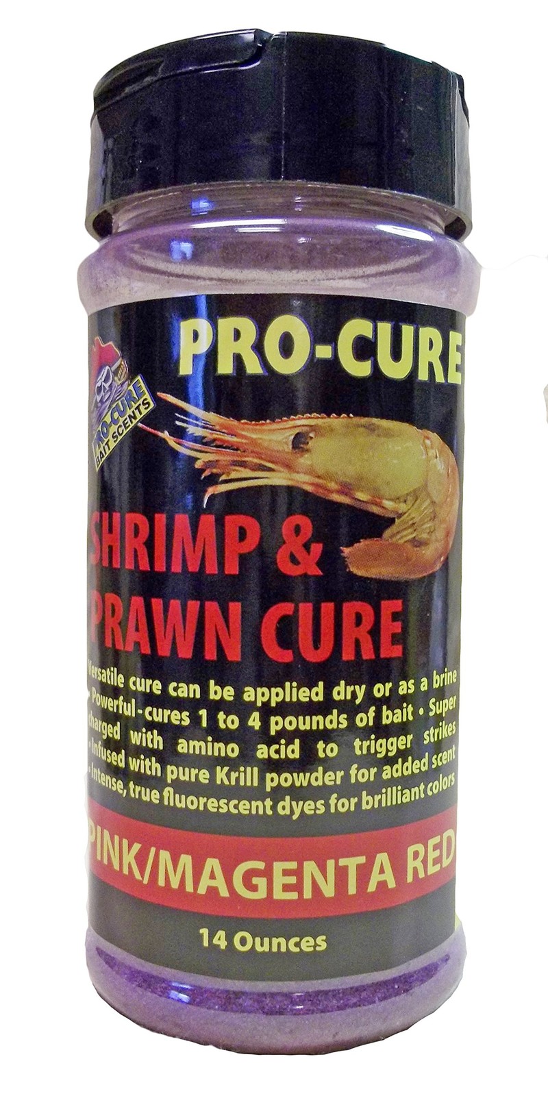 Pro-Cure Shrimp & Prawn Cure, 14oz, Pink/Magenta Red - Toughens Bait!