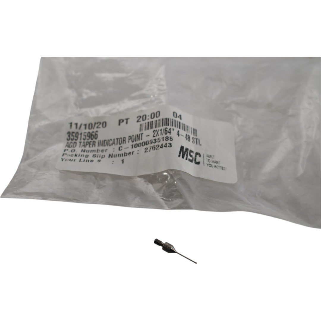 NEW SPI 35915966 AGD Taper Indicator Point 2in 4-48 Steel 1/64 Diam