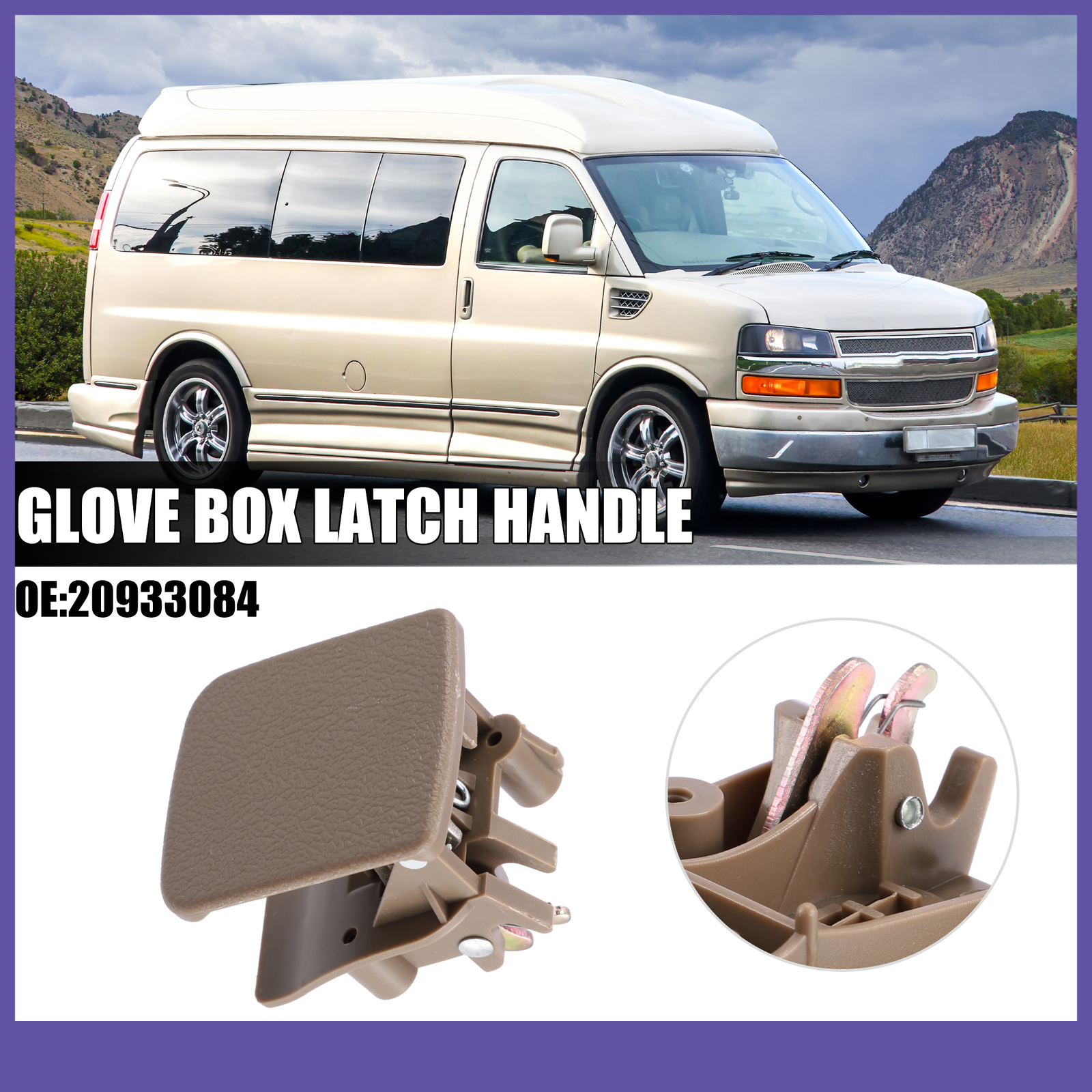 Glove Box Latch Handle Custom for GMC Savana 2500 2009-2021 Replace 20933084