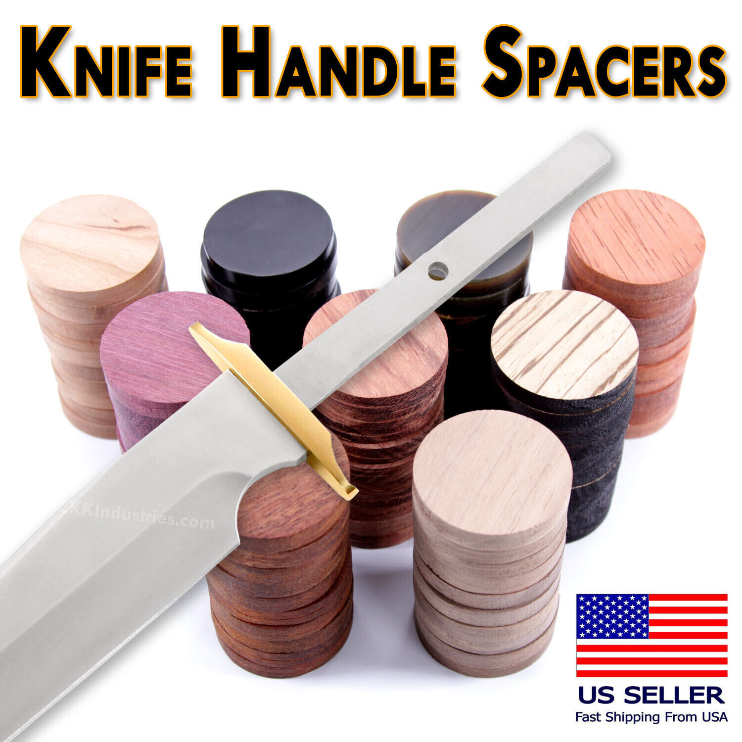 Knife Handle Spacers - Multiple Material Options - (1-1/2in x 1/4in) - (10 Pack)