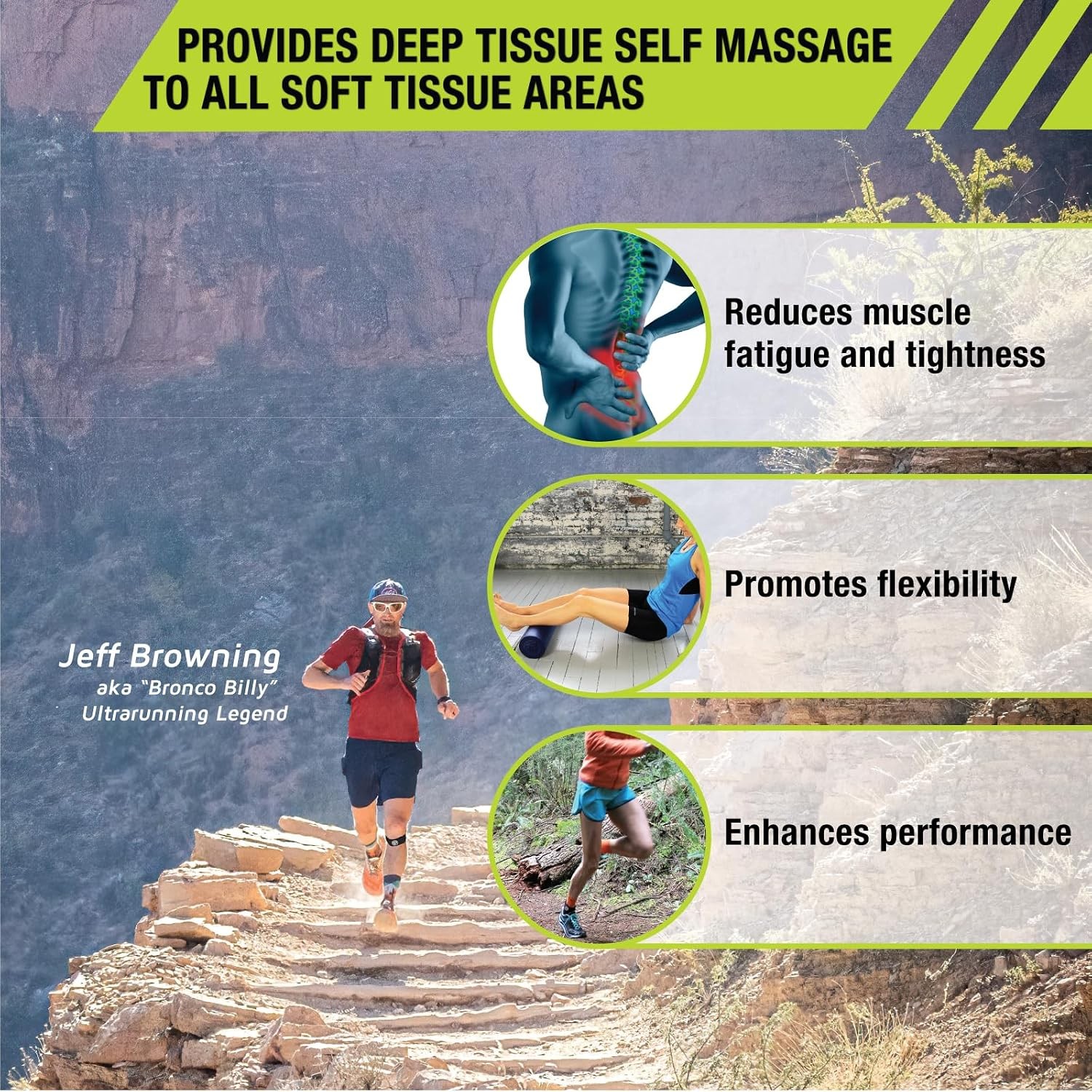 Foam Roller Deep Tissue Massage Roller for Recovery Therapy Flexibility