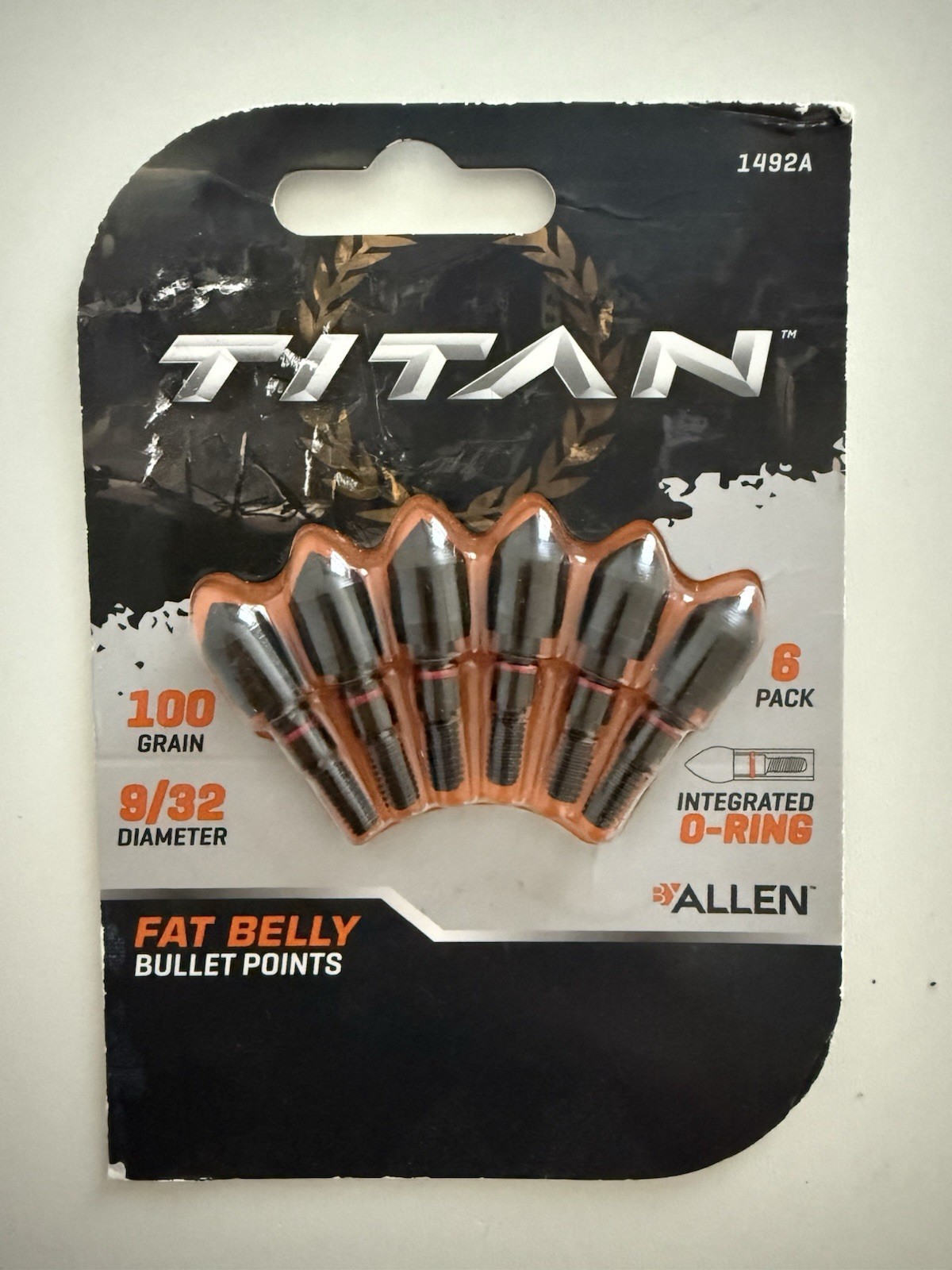 Titan by Allen Fat Belly Bullet Points 1492A 6 Pack 100 gr 9/32 Diameter, O-Ring