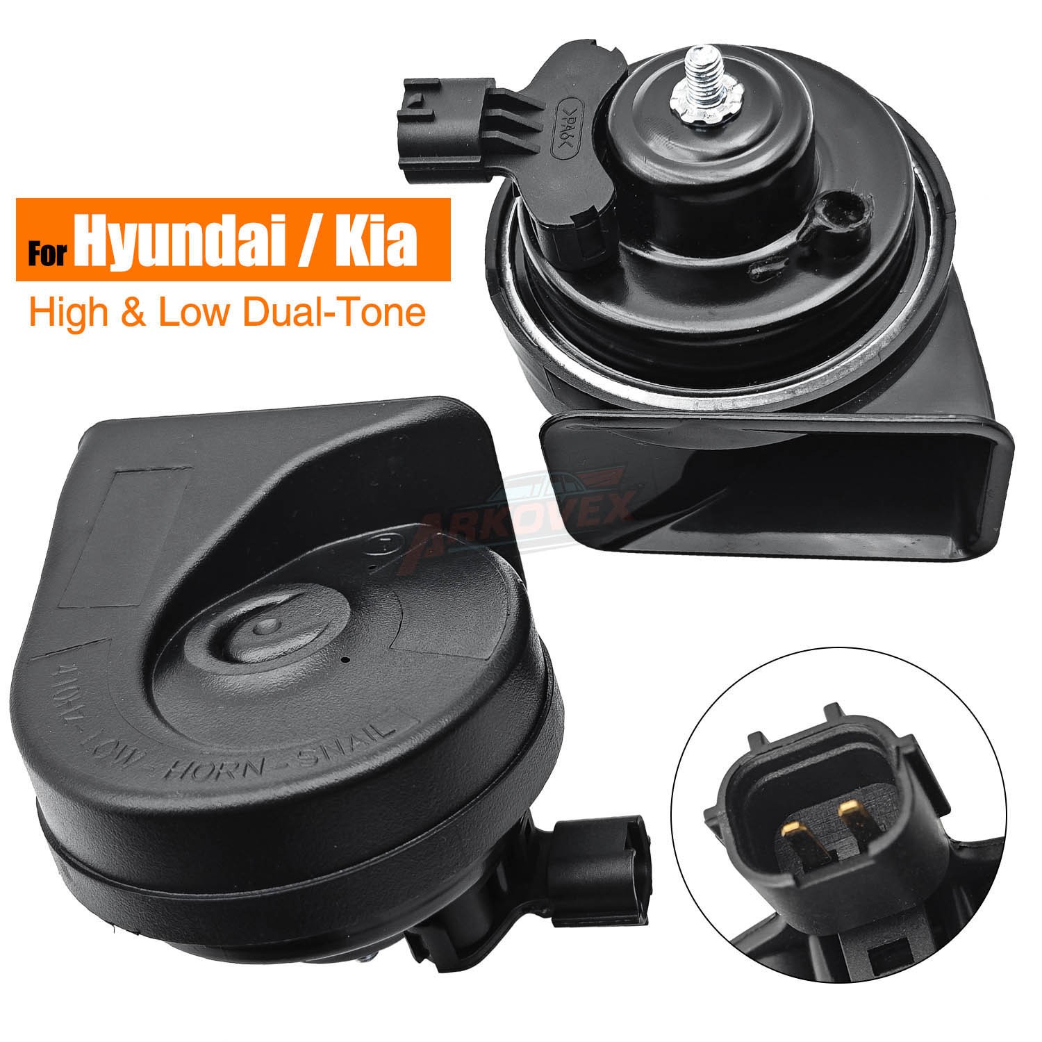 12V 400Hz-500Hz Loud High & Low Tone Snail Horn For Hyundai Accent Tucson Accent