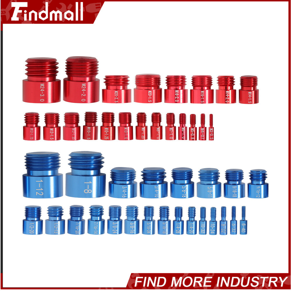 Findmall 44Pcs Inch & Metric Nut Bolt Thread Checker Identifier Thread Gauge Box