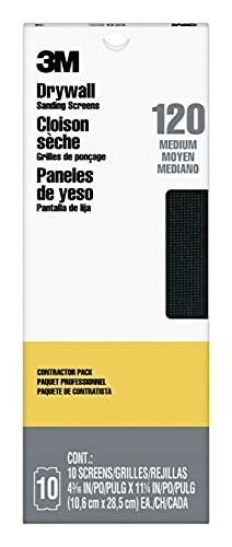 3M (99438) Drywall Sanding Screens, 4 3/16 in x 11 1/4 in, 120 grit, 10 sheets
