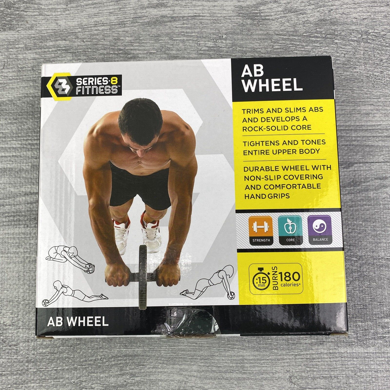 Ab Wheel Series 8 Fitness Tones Upper Body Abs Exercise Home Gym NEW (Other)