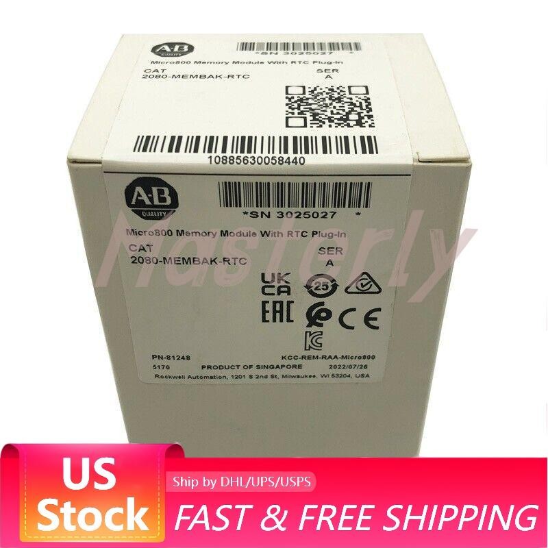 NEW Original Allen Bradley 2080-MEMBAK-RTC Memory Module With RTC Plug-In