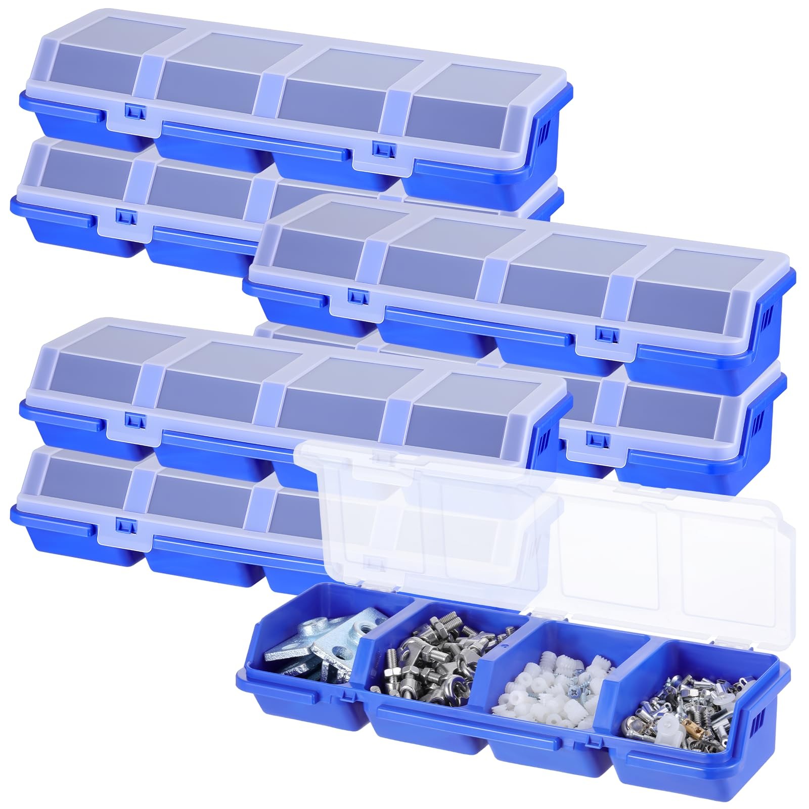 6 Packs Screw Organizer Box with Lids, Nuts and Bolts Parts Organizers and St...
