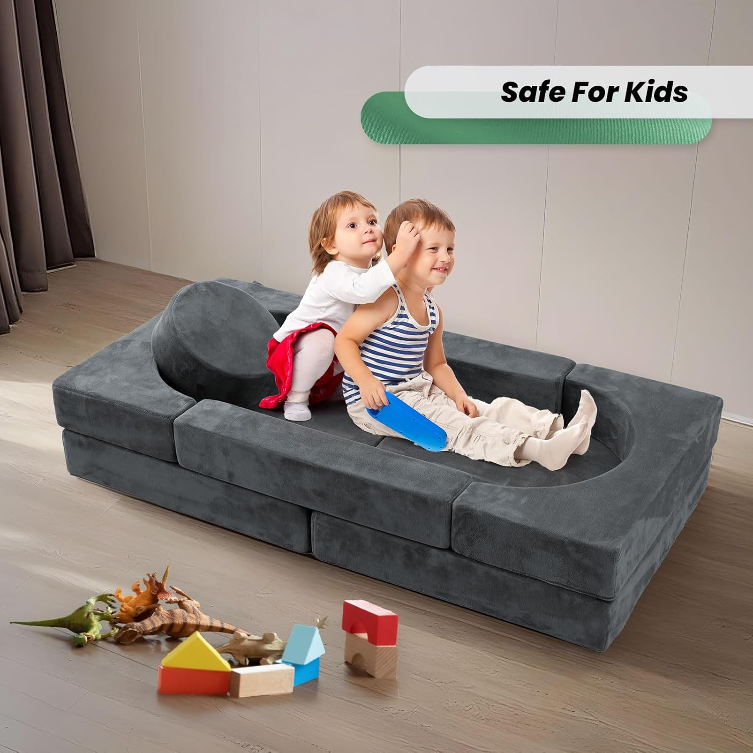 16Pcs Modular Kids Play Couch, Kids Toddler Couch, Child Sectional Sofa, Versati