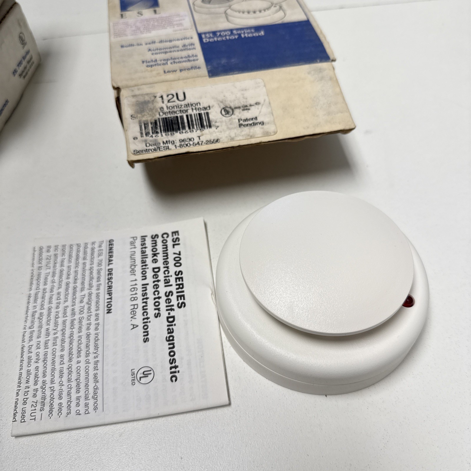 ESL 721U IONIZATION SMOKE DETECTOR HEAD 2-Wire 721/u