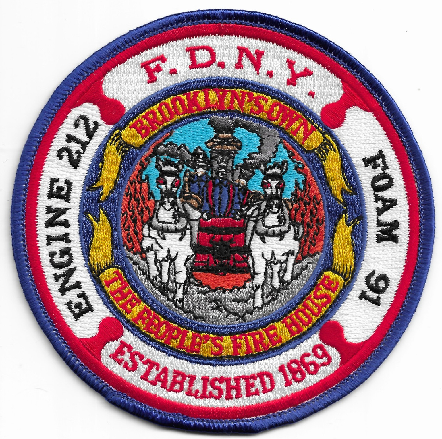 New York City - FDNY Engine - 212 / Foam - 91, NY (4.5" round size) fire patch