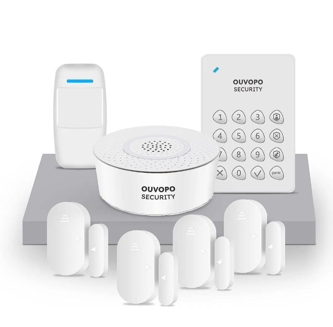 7-Piece Home Alarm Kit - OEM by OUVOPO, Homebase Keypad Sensors - NEW US STOCK