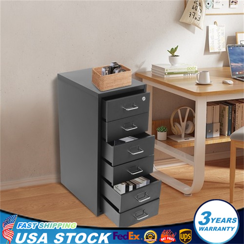 6 Tiers File Cabinet with Lock Metal Vertical Filing Cabinet for Office Home