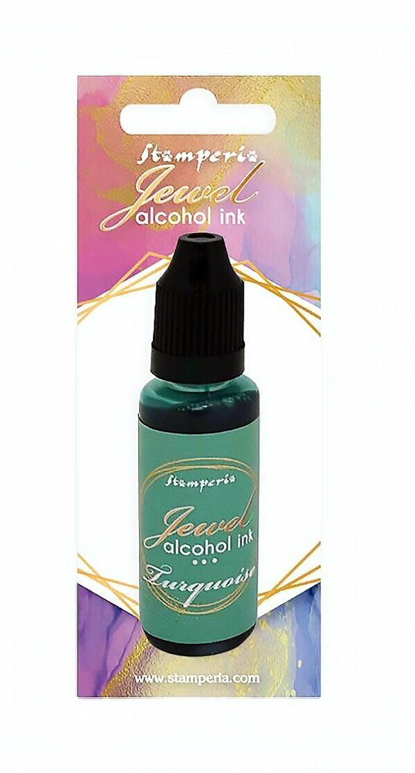 Stamperia, Jewel Ink, 18ml, Turquoise Alcohol Ink, Green Blue Alcohol Ink, Aqua