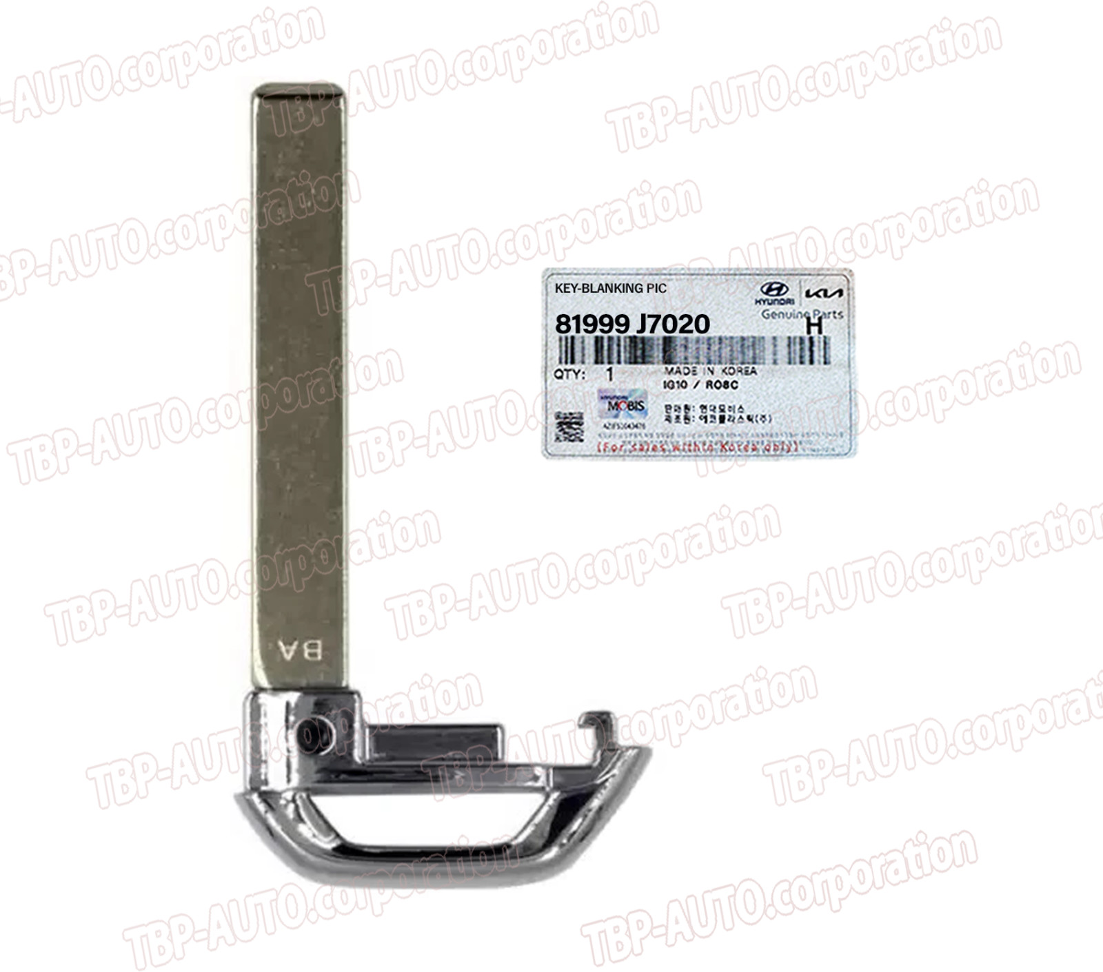 GENUINE ® Blanking Key For 19-23 Kia Forte 2023-2024 Kia Niro Hybrid 81999J7020