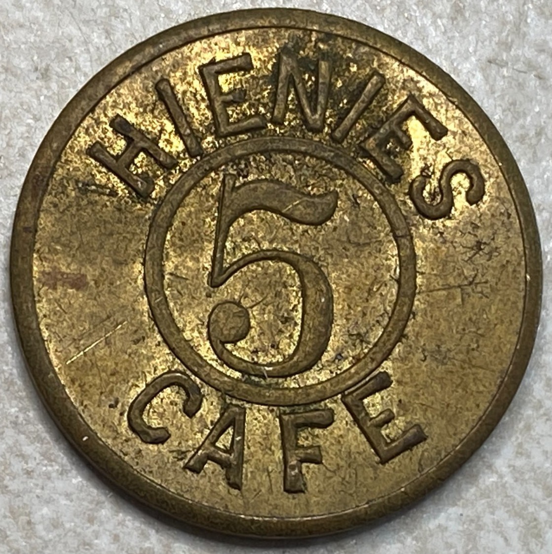 Hienies Cafe 5 Minneapolis MN Minnesota Arcade Trade Token T8319