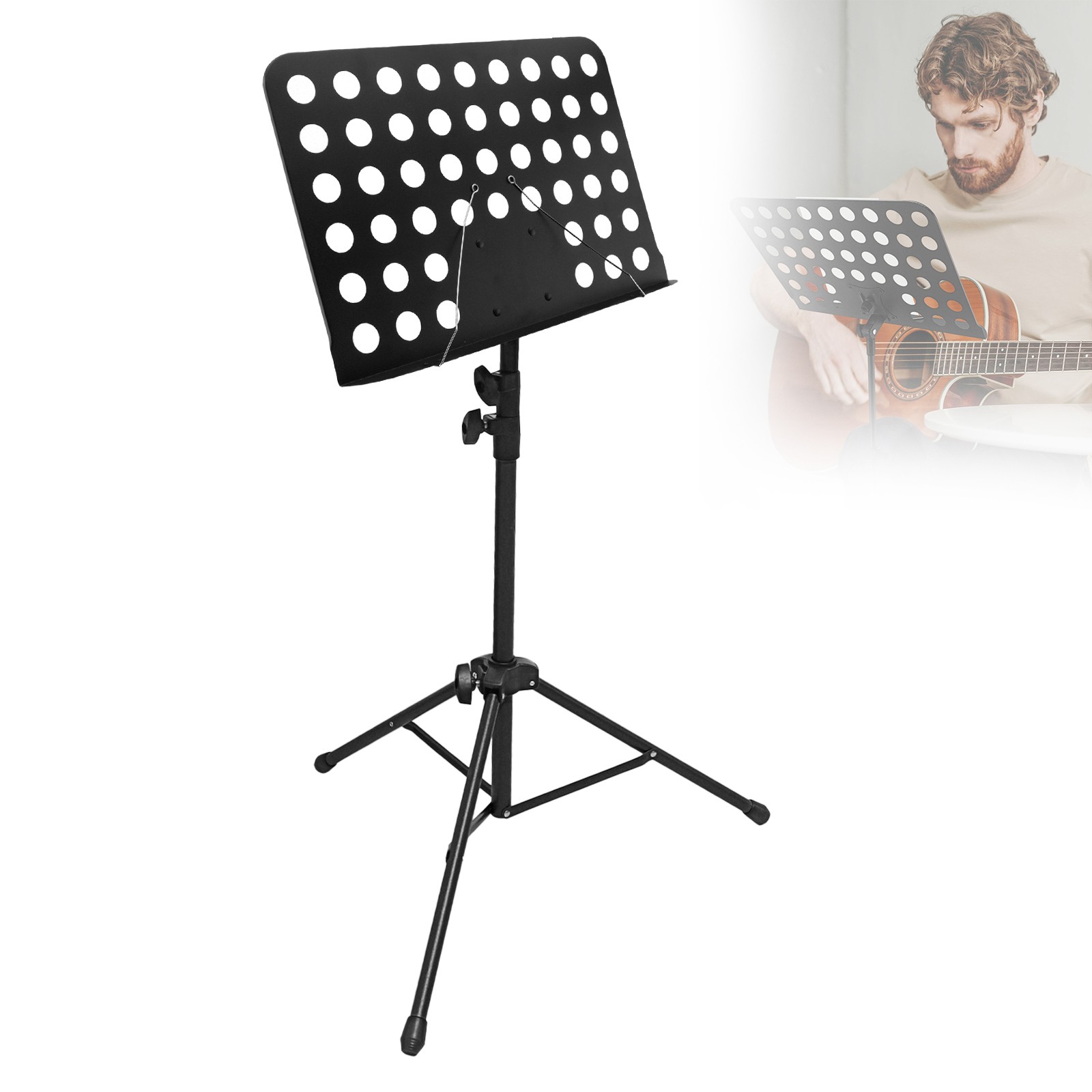 Portable Music Stand Foldable Height Adjustable for Playing Musical Instruments