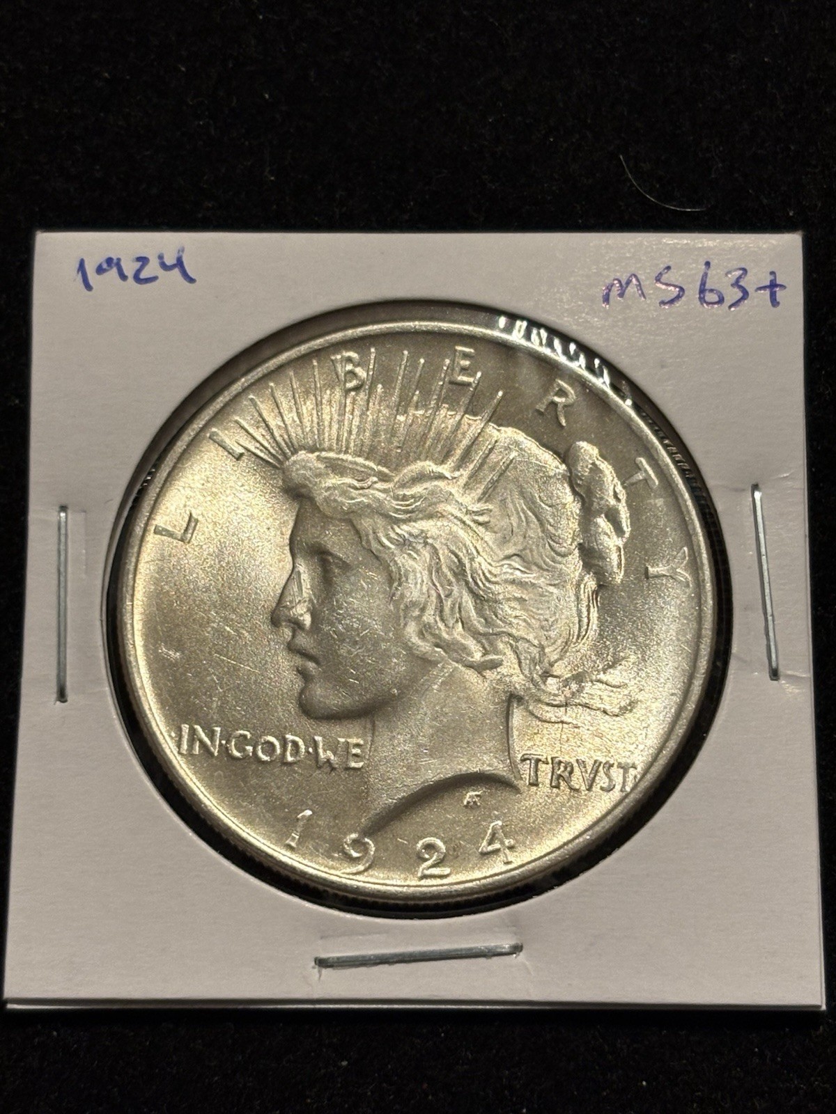 1924 Peace Silver Dollar $1 UNC GEM 💎 Slightly Rotated Die, Nice Coin