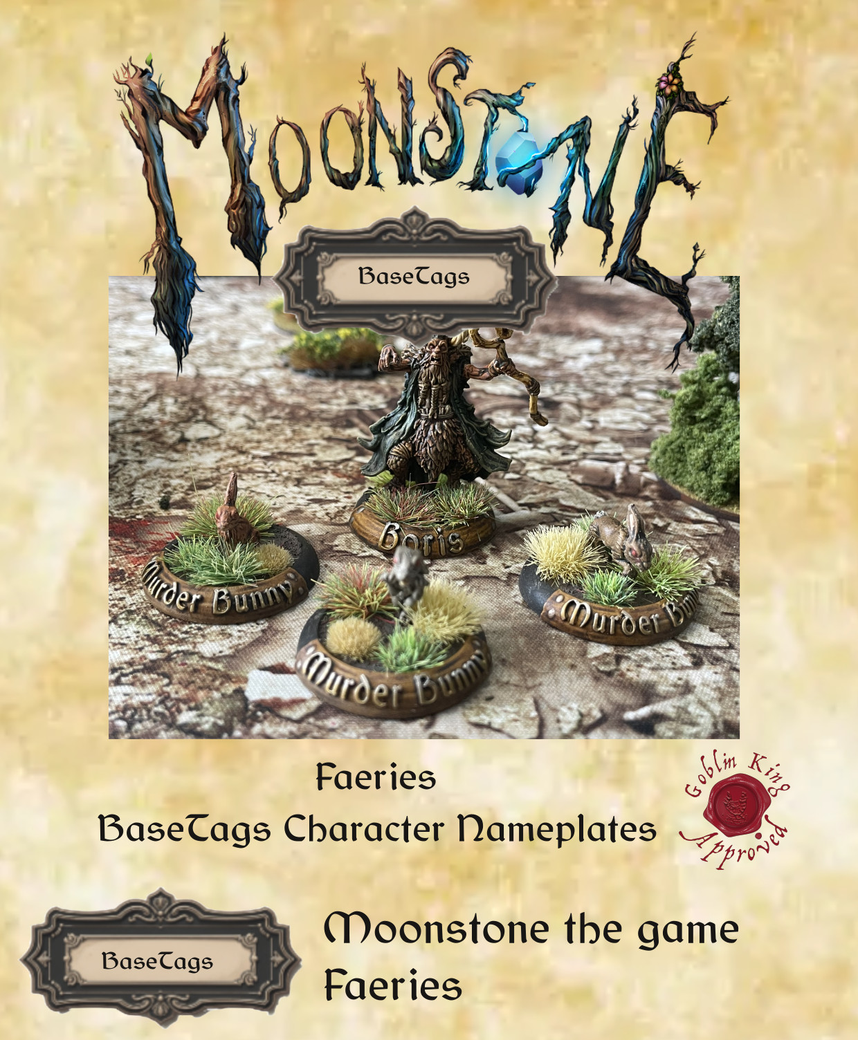 Moonstone the Game - Faeries Faction set - Character Nameplates
