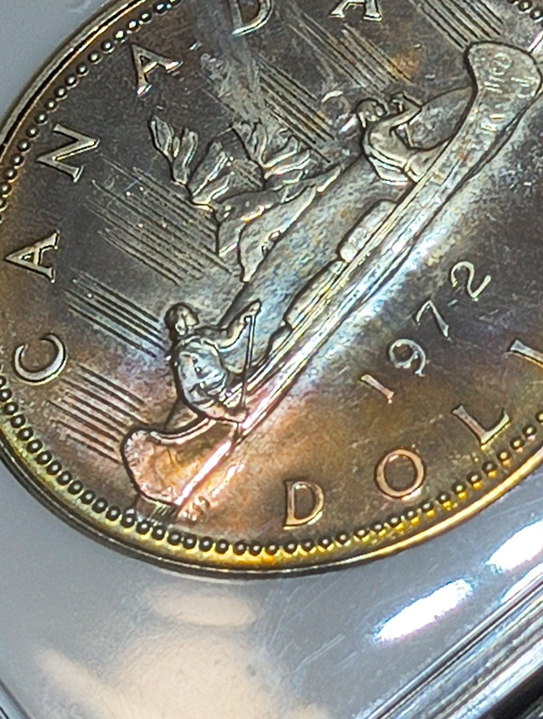 1972 Silver Canada Voyageur Dollar PCGS PF MS66- Reverse Toner