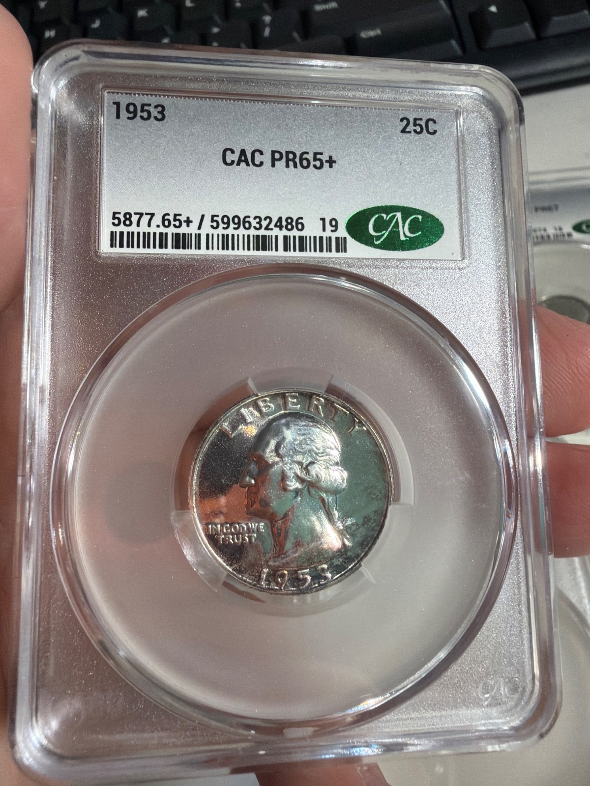 1953 CAC Proof Set PR 64, 65+, 67, 66, 63 RB