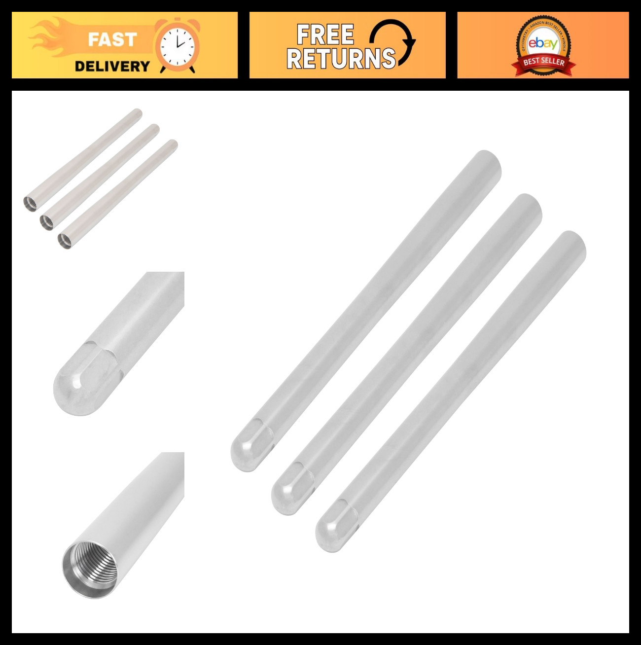Wheel Alignment Pin Set - M14 x 1.5 Lug Bolt Tool, Stainless Steel, 200mm, 3-Pie