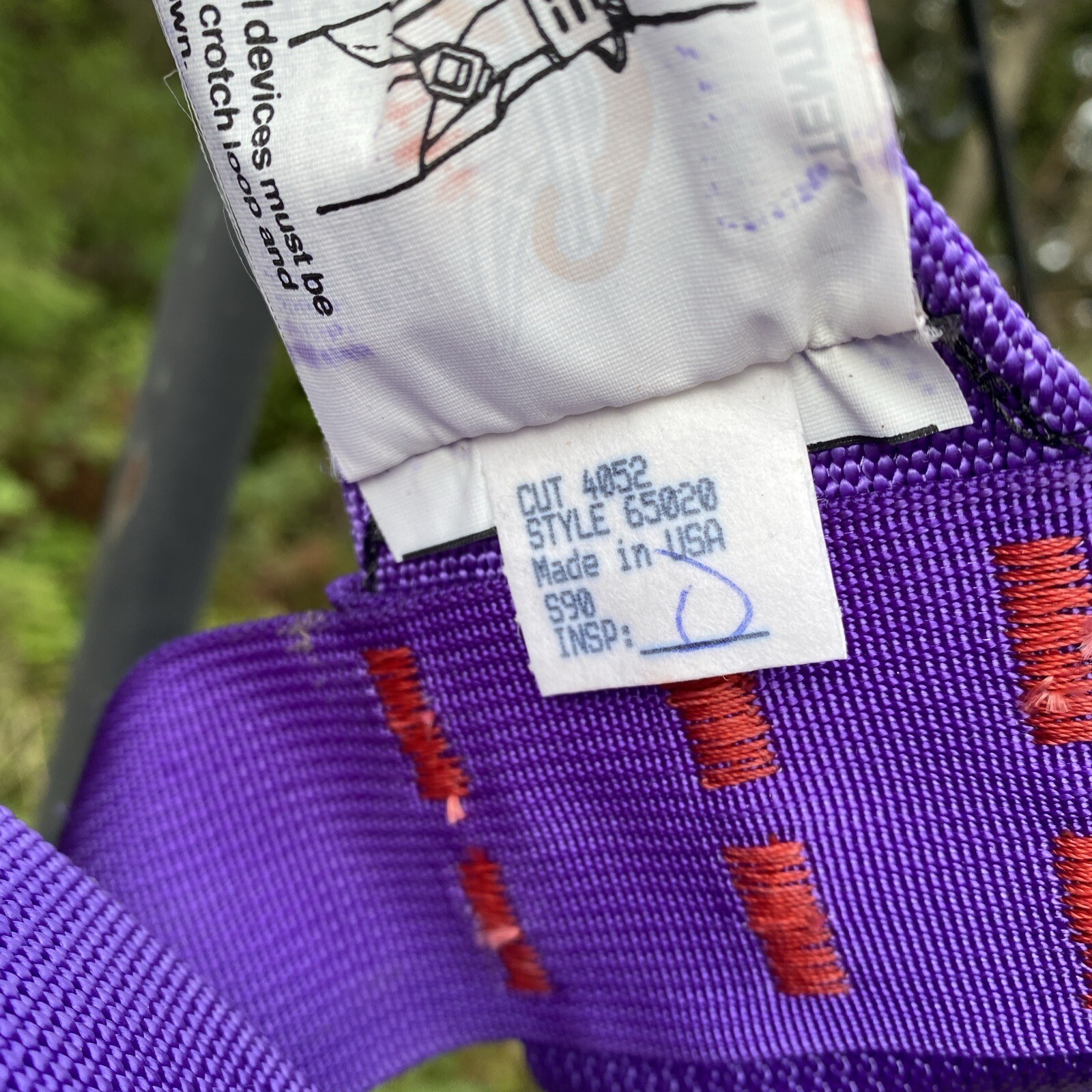 Vintage CHOUINARD CLIMBING HARNESS Purple SMALL Rock Mountaineering PATAGONIA