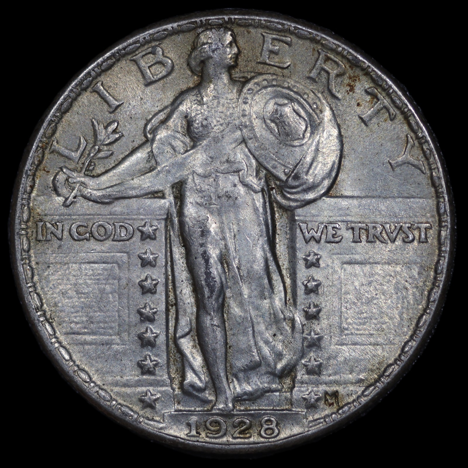 1928 P Standing Liberty Silver Quarter 25C - AU About Uncirculated - SKU#1163