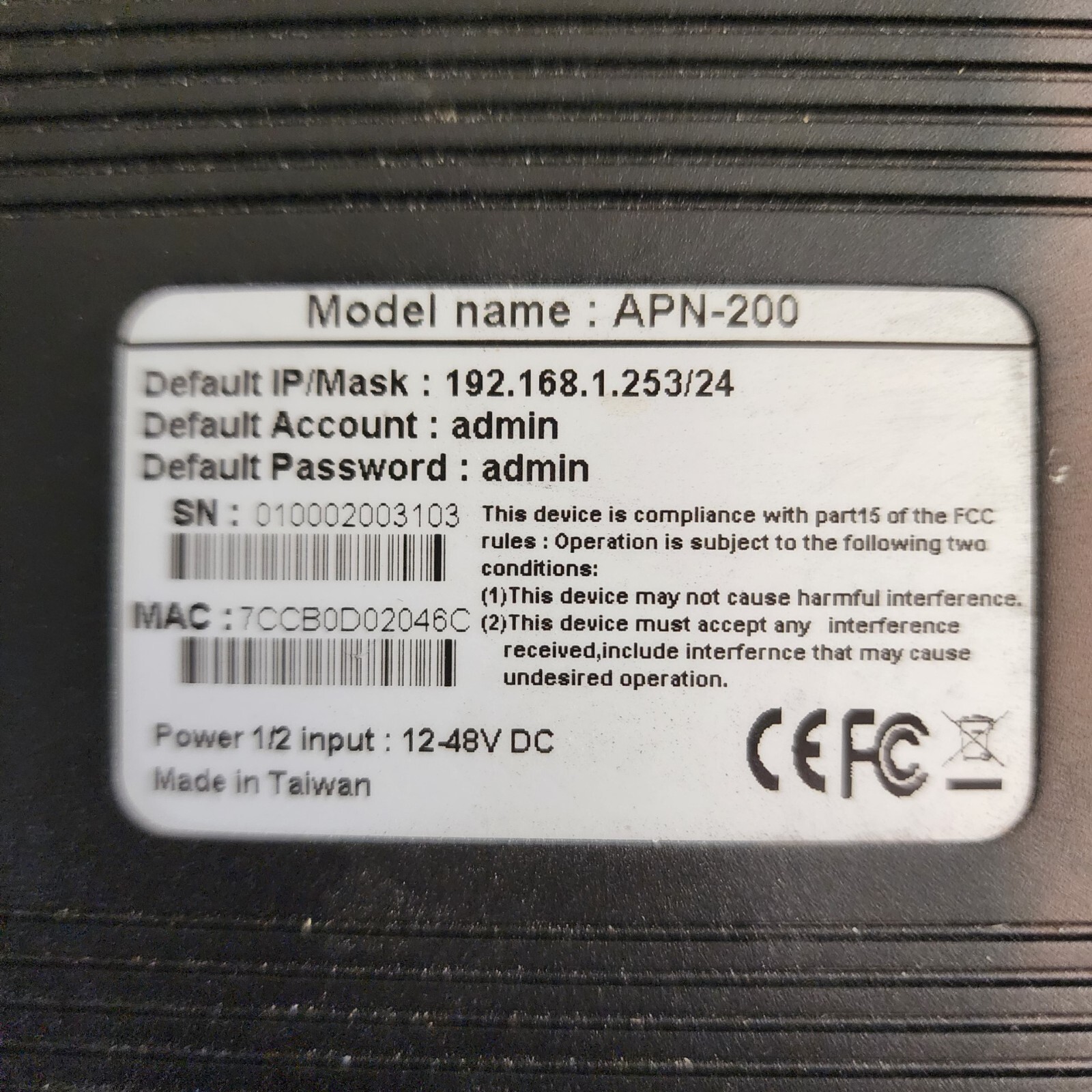 Airolinx APN-200 WLAN Access Point With 2 10/100TX