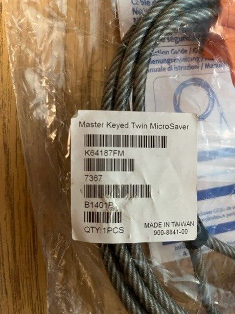 Kensington K64187FM Master Keyed MicroSaver - Notebook Lock - Factory Sealed