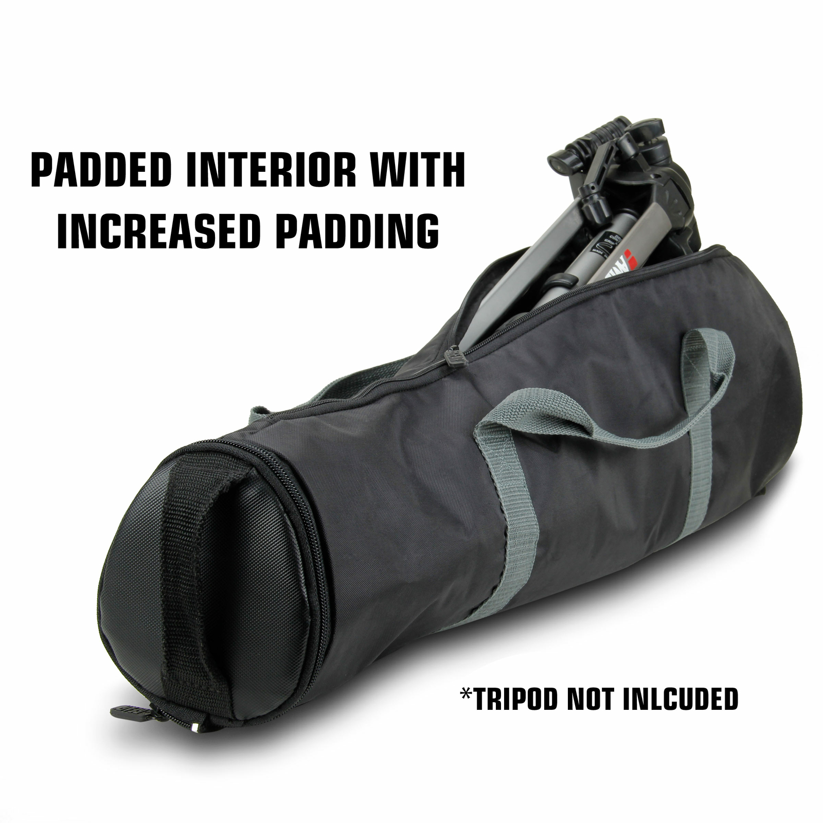 Padded Tripod Case by USA Gear with Expandable Compartment & Accessory Storage
