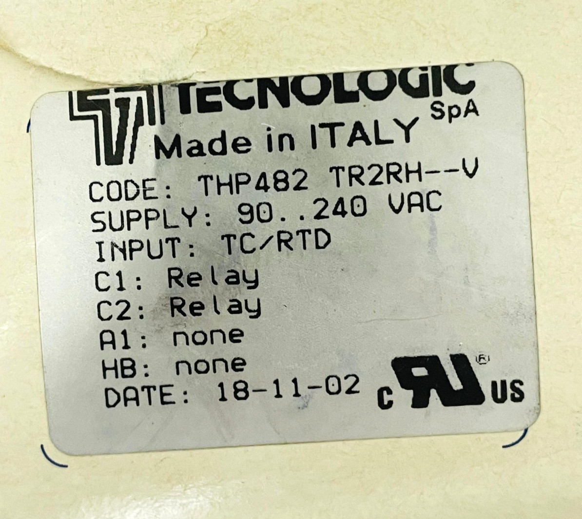 TECNOLOGIC THP482 TR2RH--V Temperature Controller