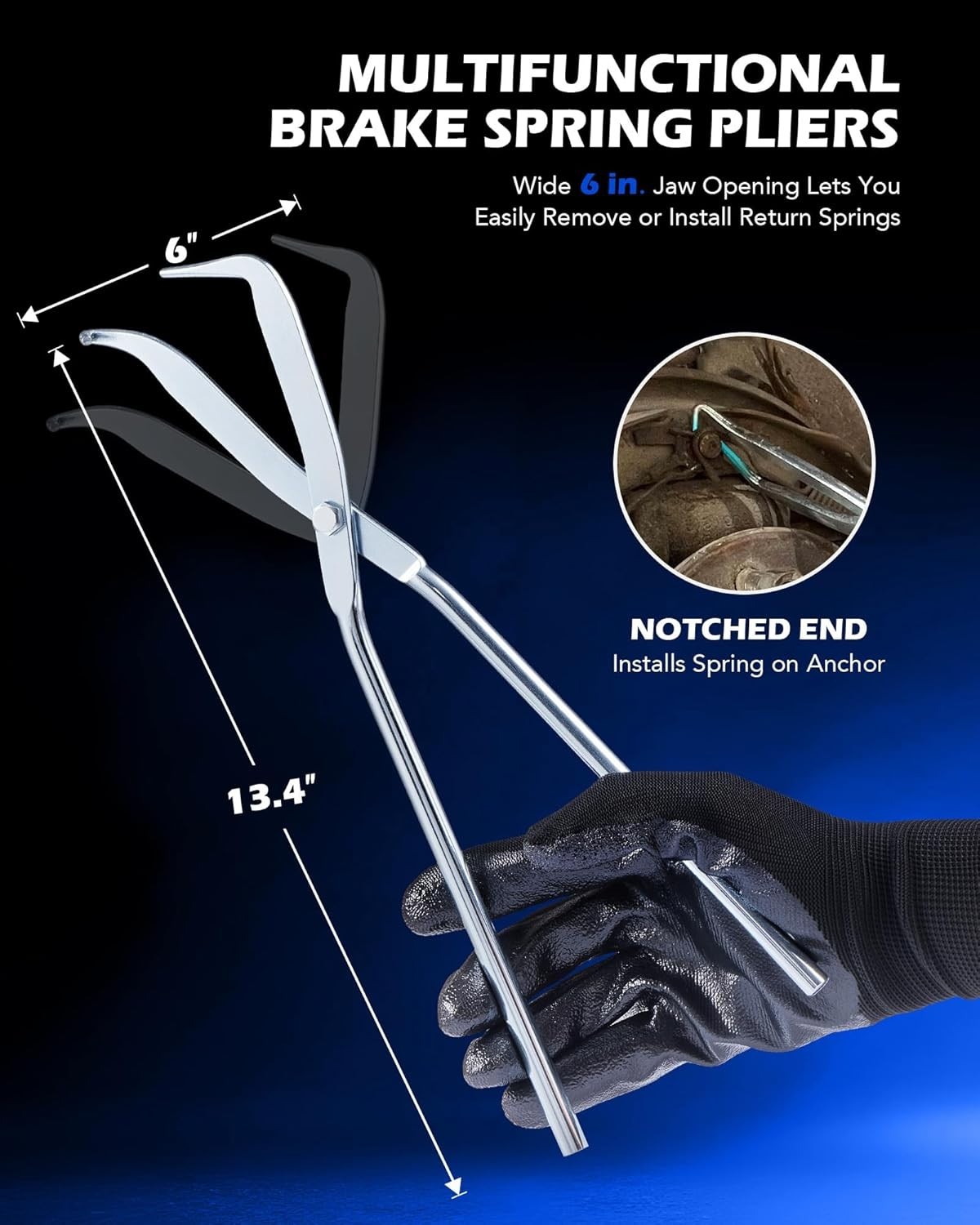 10pc Drum Brake Tool Kit with Spring Compressors, Pliers, and Adjustment Tools