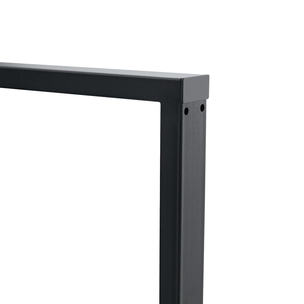 Black MDF Dining Table Set w/4 PU Chairs, Retro Modern Style