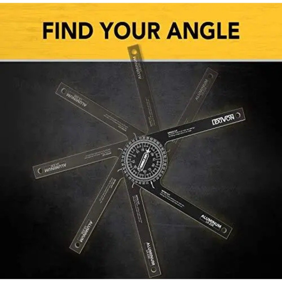 LEXIVON Aluminum Miter Saw Protractor | 7-Inch Rust