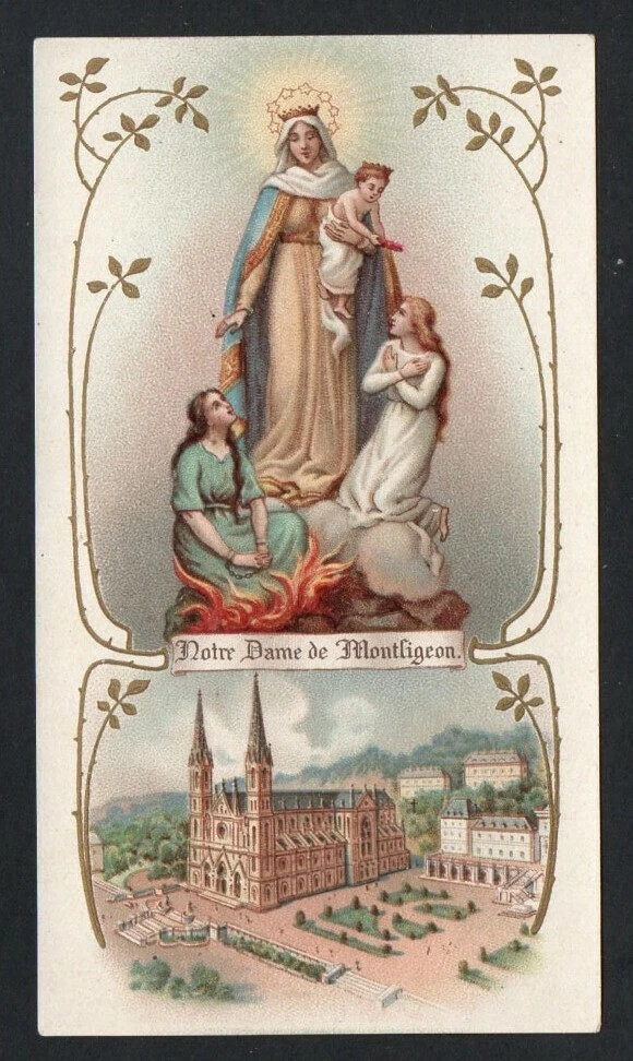 Holy card antique of Virgin de la Virgin image pieuse santino estampa