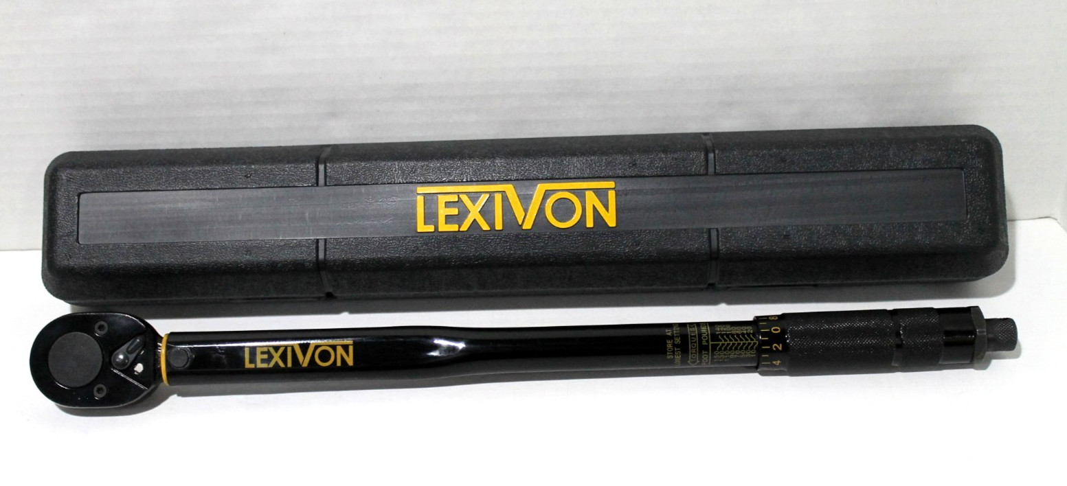 Lexivon 1/2-Inch Drive Click Torque Wrench LX-183 150 FT-LB Capacity w/Case