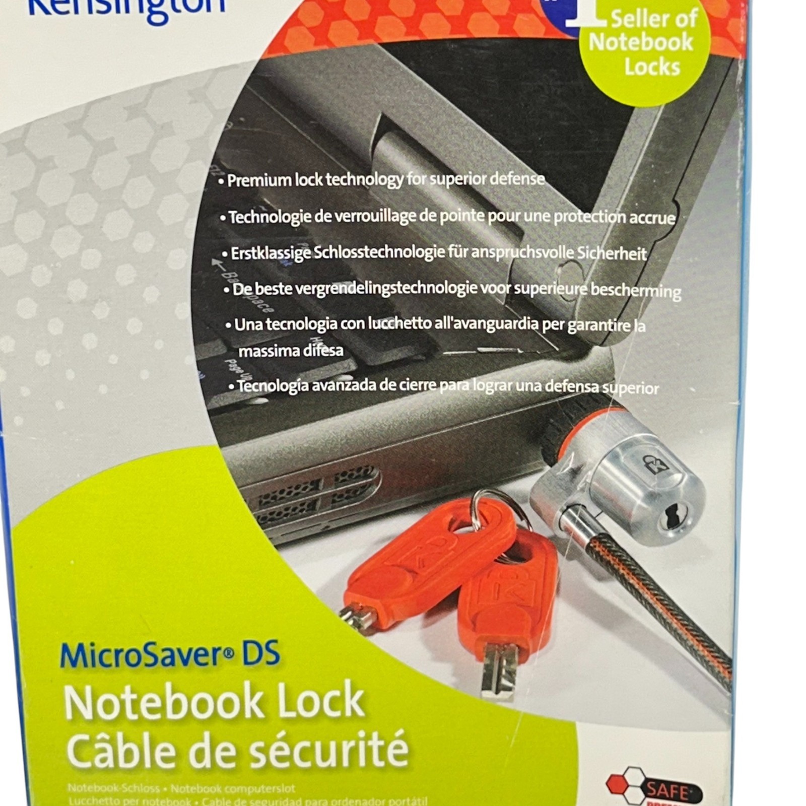 Kensington MicroSaver DS Notebook Computer Slot Premium Lock Technology Portable