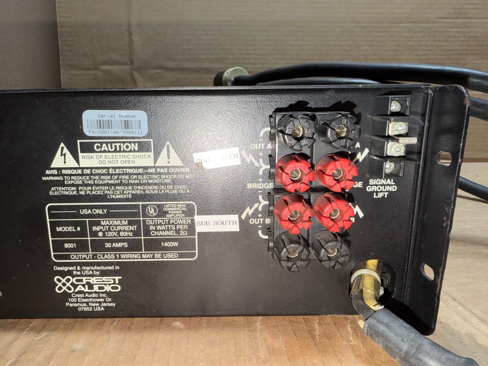 CREST AUDIO 8001 PROFESSIONAL POWER AMPLIFIER - TESTED
