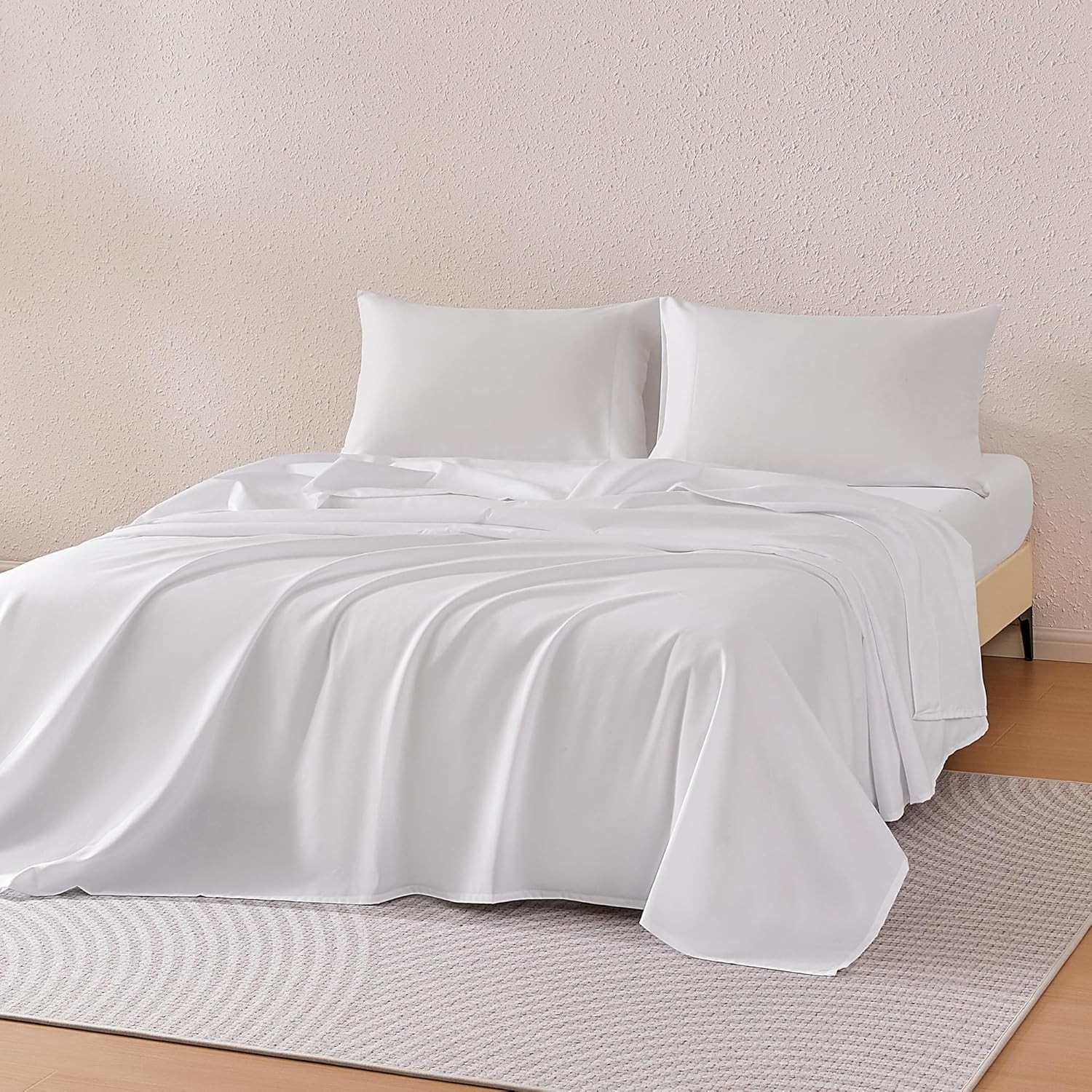 Sheet Set Cationic Microfiber 4-Piece Bedding Set Wrinkle Free & Easy Fit Easy