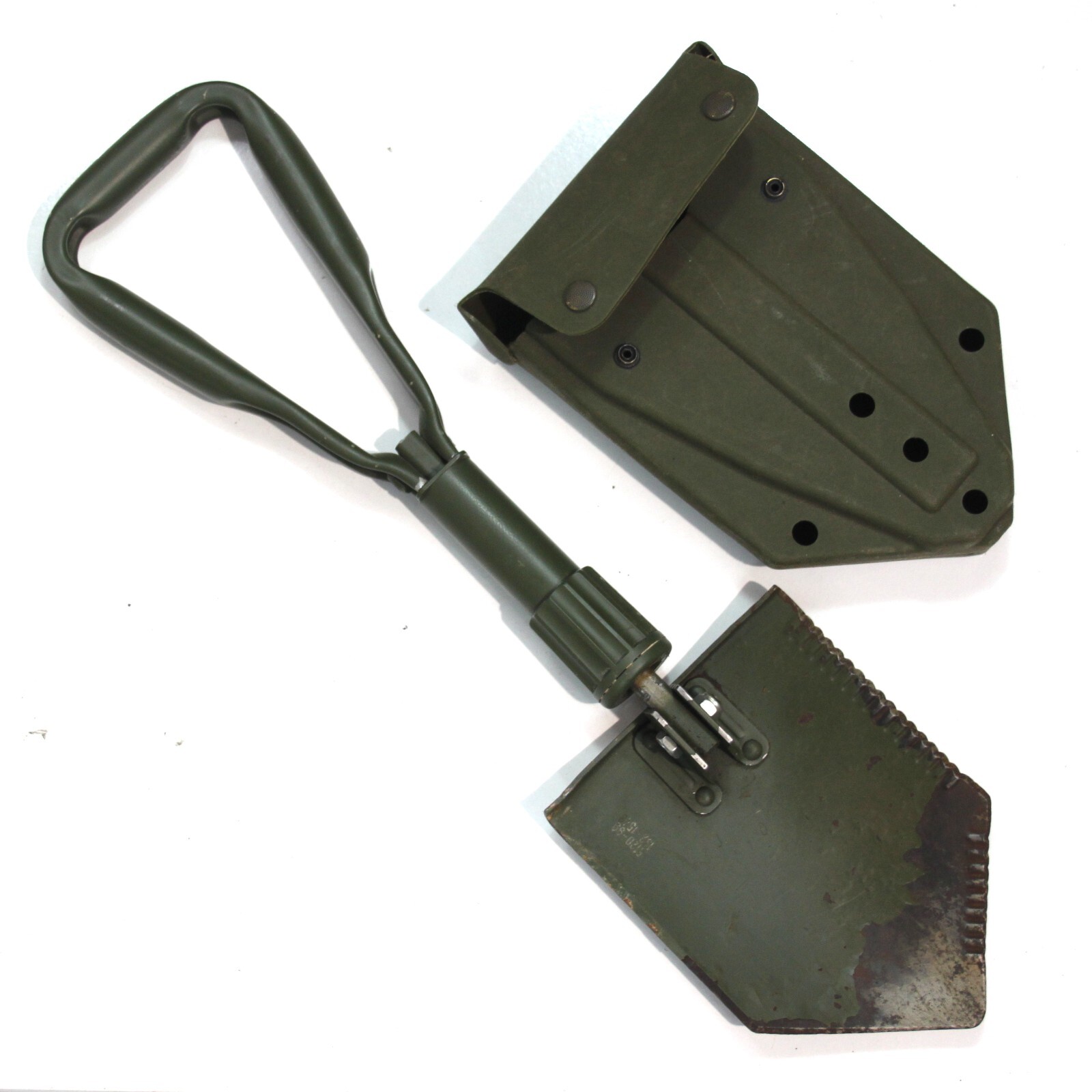 Genuine Surplus British NATO Army Steel Folding Shovel & Cover Military (3228)