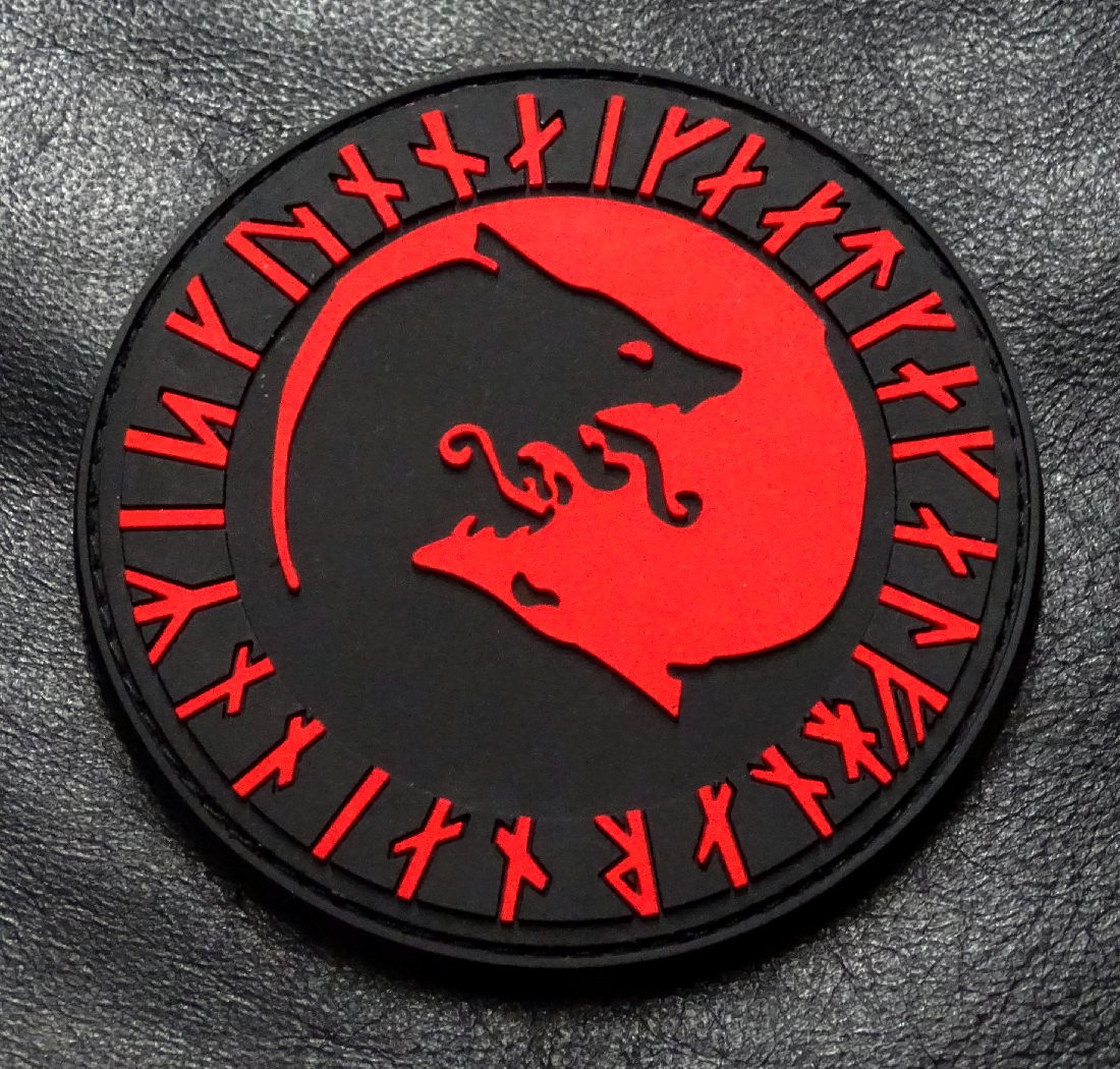 Viking Úlfhédnar No Mercy Only Violence Wolf Odin God Patch (3D PVC Rubber-Red)