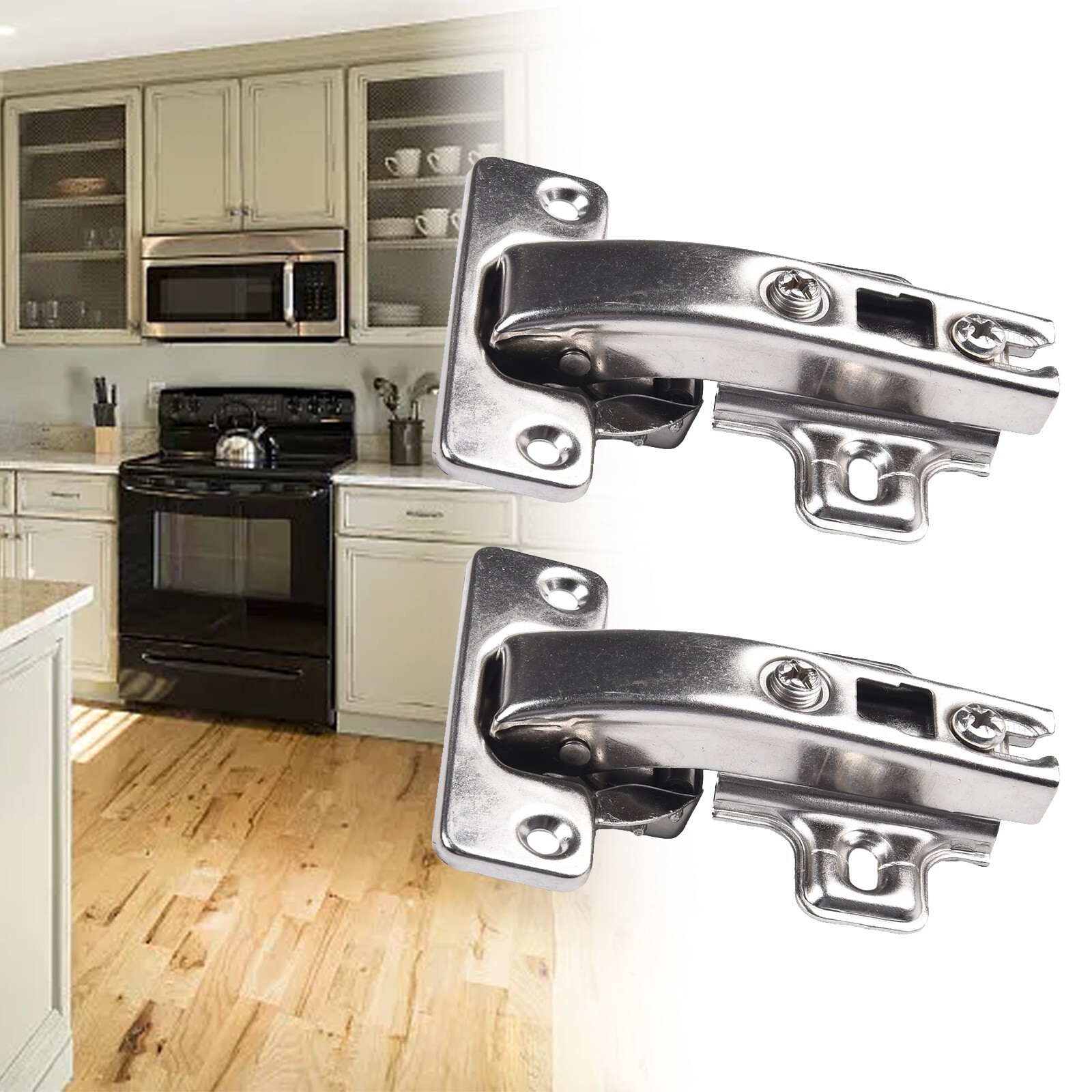2 Pcs/Set 90 Degree Kitchen Cabinet Cupboard Concealed Angular Corner Door Hinge