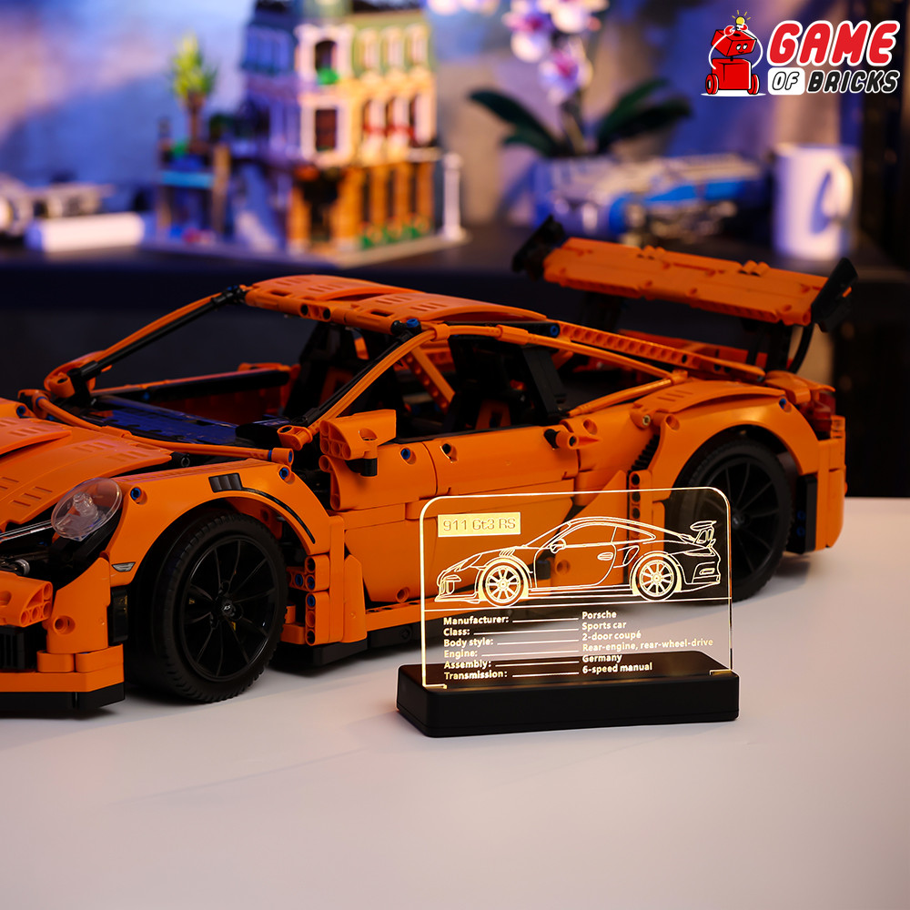 Game of Bricks LED Nameplate for LEGO® Porsche 911 GT3 RS 42056