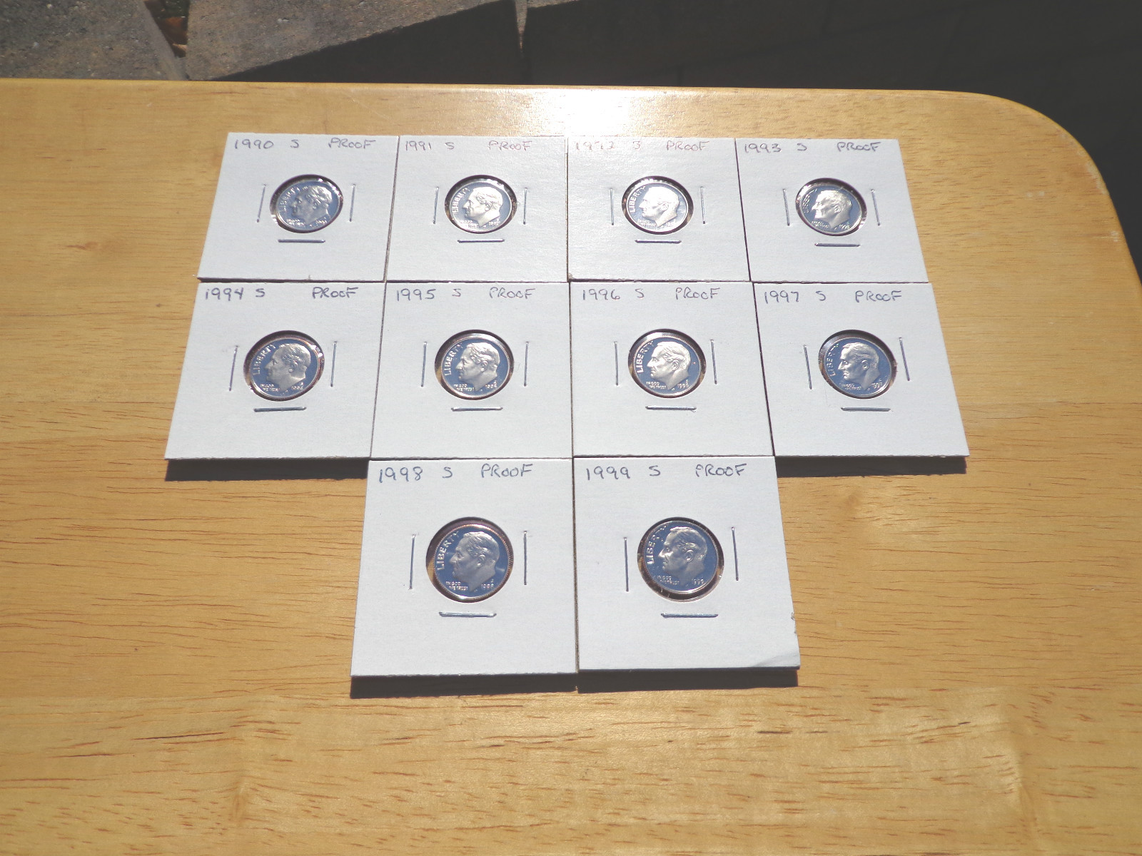 1990 1991 1992 - 1995 1996 1997 1998 1999 S Proof Roosevelt Dime 10 Coin Set Lot