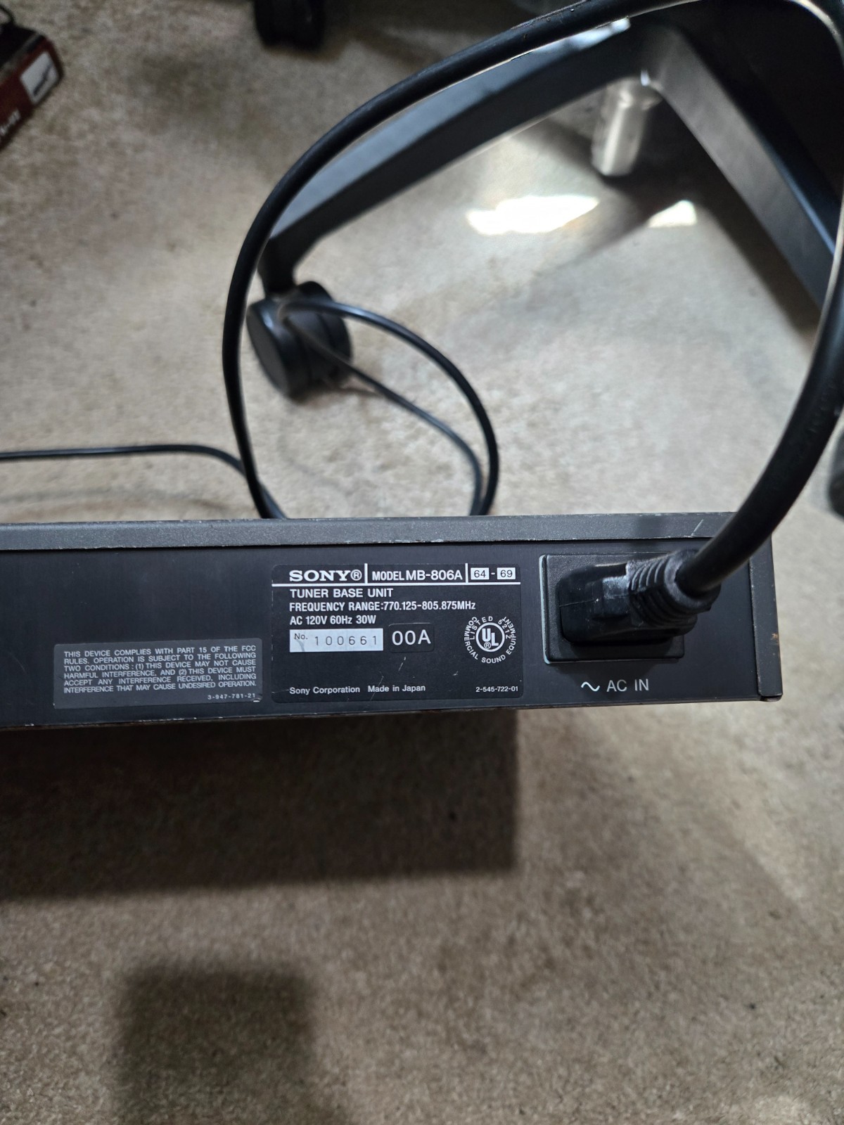 Sony Tuner Base Unit MV-806